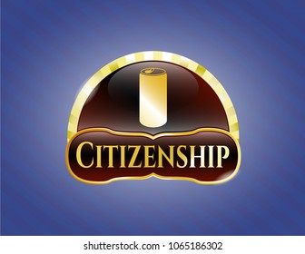  Shiny emblem with soda can icon and Citizenship text inside