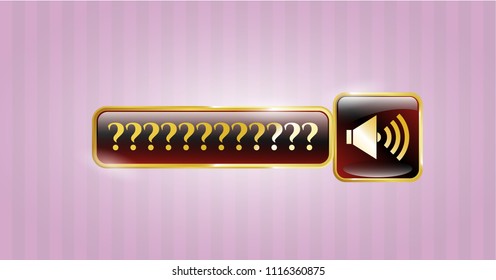  Shiny emblem with sound icon and Question Mark text inside