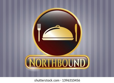  Shiny emblem with special food icon and Northbound text inside
