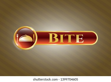  Shiny emblem with special food icon and Bite text inside