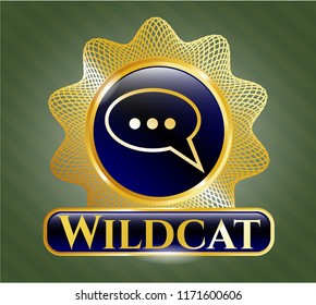  Shiny emblem with speech bubble icon and Wildcat text inside