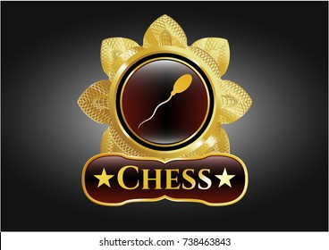  Shiny emblem with sperm icon and Chess text inside