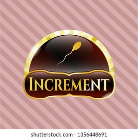  Shiny emblem with sperm icon and Increment text inside