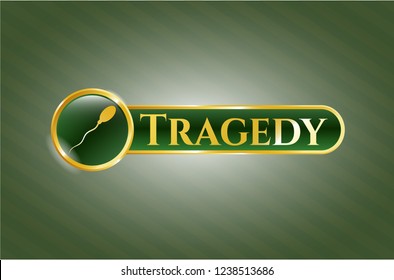  Shiny emblem with sperm icon and Tragedy text inside
