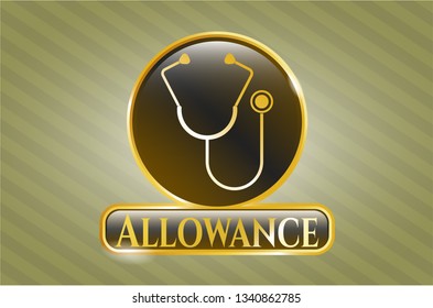  Shiny emblem with stethoscope icon and Allowance text inside