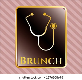  Shiny emblem with stethoscope icon and Brunch text inside