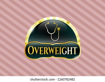  Shiny emblem with stethoscope icon and Overweight text inside