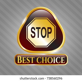  Shiny emblem with stop icon and Best Choice text inside