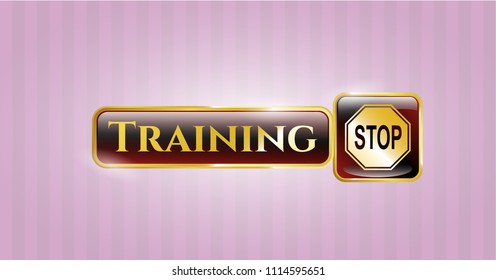  Shiny emblem with stop icon and Training text inside