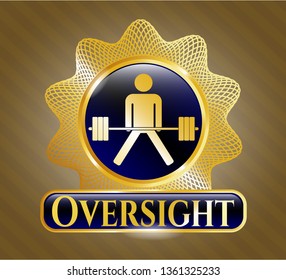  Shiny emblem with sumo deadlift icon and Oversight text inside