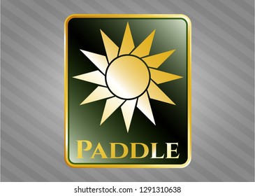  Shiny emblem with sun icon and Paddle text inside