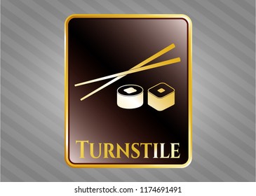  Shiny emblem with sushi icon and Turnstile text inside