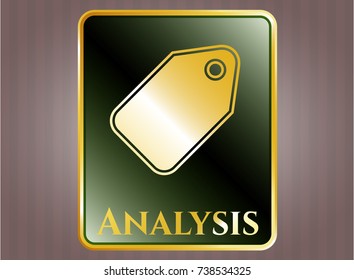  Shiny emblem with tag icon and Analysis text inside