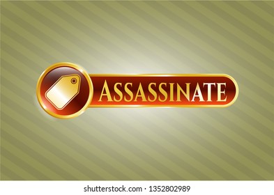  Shiny emblem with tag icon and Assassinate text inside