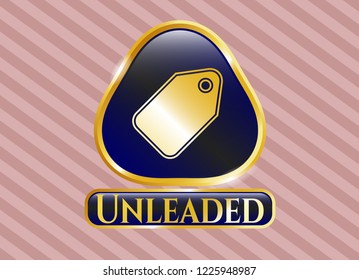  Shiny emblem with tag icon and Unleaded text inside
