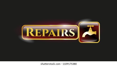  Shiny emblem with tap icon and Repairs text inside