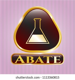   Shiny emblem with test tube icon and Abate text inside