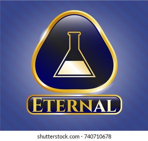  Shiny emblem with test tube icon and Eternal text inside