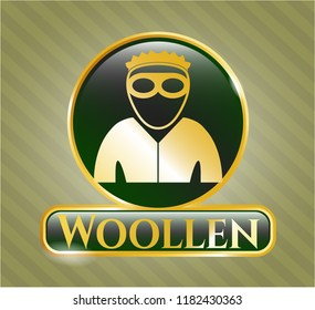  Shiny emblem with thief icon and Woollen text inside