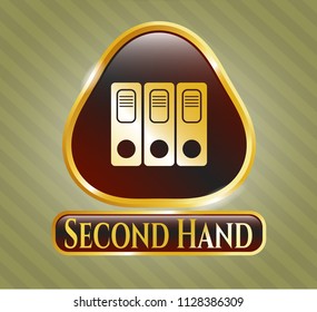  Shiny emblem with three folders icon and Second Hand text inside