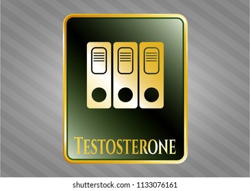  Shiny emblem with three folders icon and Testosterone text inside