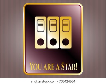  Shiny emblem with three folders icon and You are a Star! text inside
