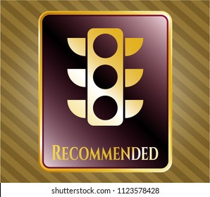 Shiny emblem with traffic light icon and Recommended text inside