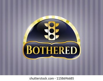  Shiny emblem with traffic light icon and Bothered text inside