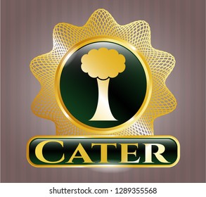  Shiny emblem with tree icon and Cater text inside