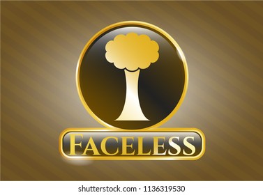  Shiny emblem with tree icon and Faceless text inside