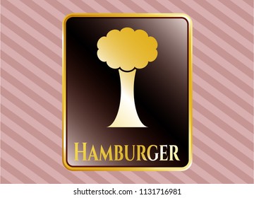  Shiny emblem with tree icon and Hamburger text inside