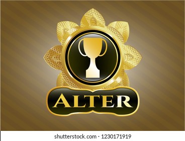  Shiny emblem with trophy icon and Alter  text inside