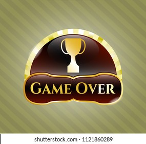  Shiny emblem with trophy icon and Game Over text inside