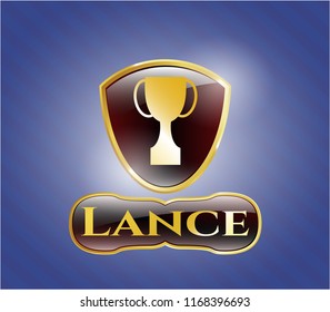  Shiny emblem with trophy icon and Lance text inside