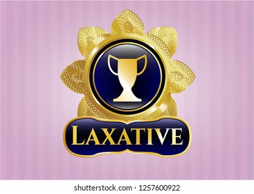  Shiny emblem with trophy icon and Laxative text inside