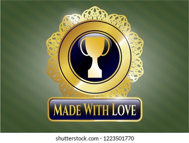  Shiny emblem with trophy icon and Made With Love text inside