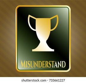  Shiny emblem with trophy icon and Misunderstand text inside