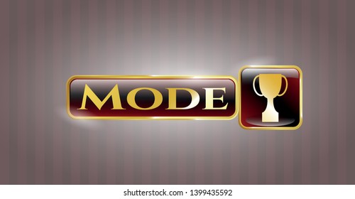  Shiny emblem with trophy icon and Mode text inside