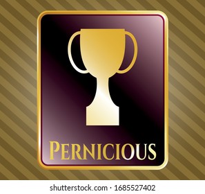  Shiny emblem with trophy icon and Pernicious text inside