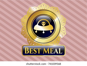  Shiny emblem with ufo with aline inside icon and Best Meal text inside