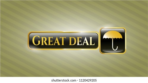  Shiny emblem with umbrella icon and Great Deal text inside