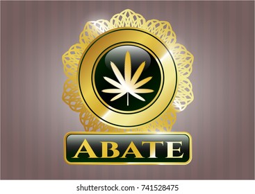  Shiny emblem with weed leaf icon and Abate text inside