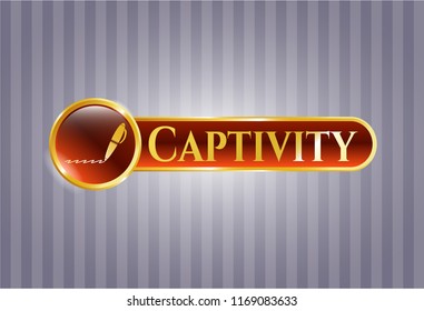  Shiny emblem with writer icon and Captivity text inside