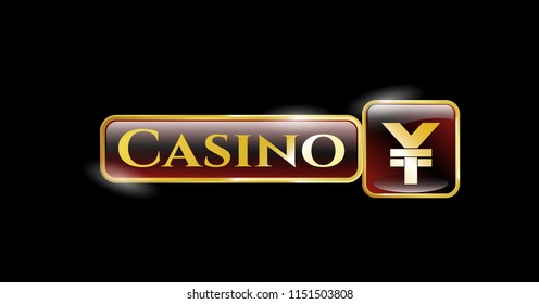  Shiny emblem with yuan icon and Casino text inside