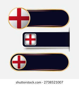 Shiny England Flag Banners Set
