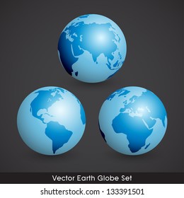 Shiny EPS10 Vector Earth Globe Set