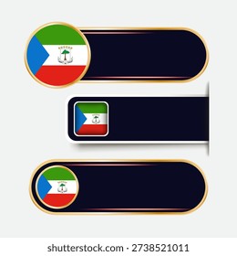 Shiny Equatorial Guinea Flag Banners Set