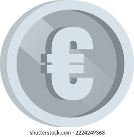 Ilustración de vectores de monedas brillantes de plata en euros