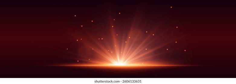 Shiny explosion, light and star effect.