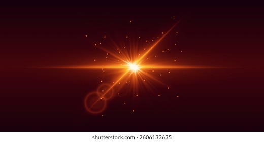 Shiny explosion, light and star effect.